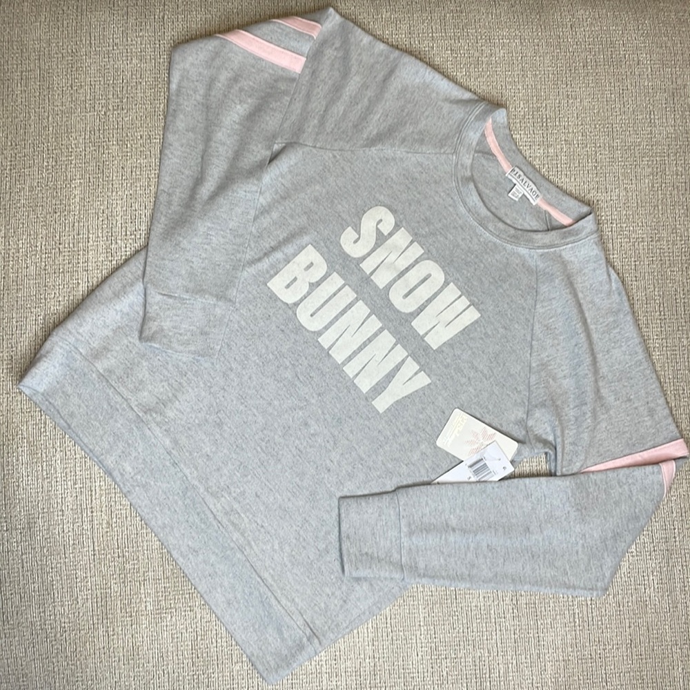 Gray + Pink PJ Salvage Snow Bunny Sleep Shirt